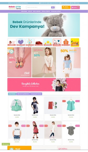 E-Commerce Market 3.x Baby Clothing Theme Full Package